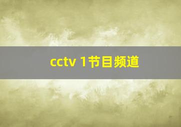 cctv 1节目频道